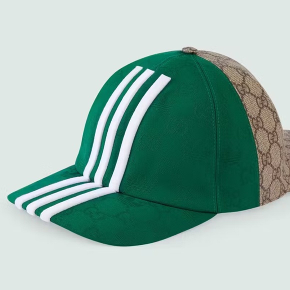 size M - Gucci adidas Green Brown Double Sided Baseball Cap Hat - Picture 1 of 9
